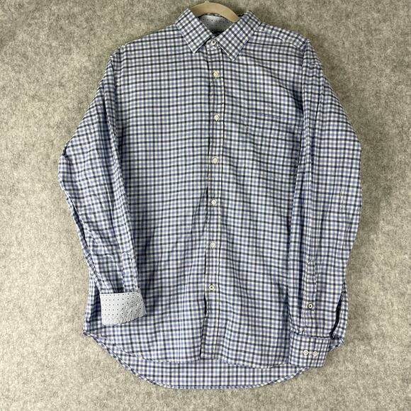 J McLaughlin Shirt Lot of 3 Mens Medium Check Plaid Button Up Cotton Flip Cuff - Picture 8 of 16